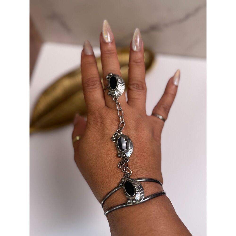 Vintage South Western Style Alpaca Mexico Slave Bracelet